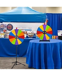 WinSpin 2 Pcs 24" Prize Wheel Kit Tabletop and Adjustable Triple Stand Spinning Wheel Diy Modular Spin Doodle Fortune Game for Carnival Games Events