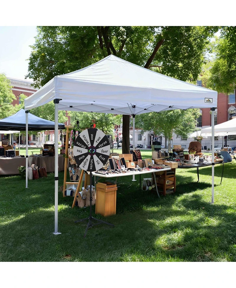 WinSpin Modular Prize Wheel and 10x10ft Pop Up Canopy w/ 12PCS Replacement Panels