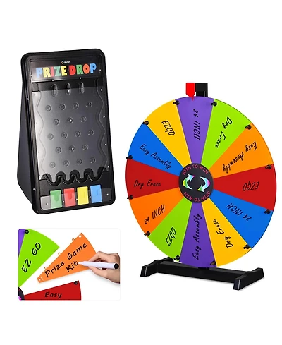 WinSpin 24" Modular Prize Wheel Tabletop and Mini Prize Drop Board Game Kit Party Tradeshow Carnival Outdoor activity