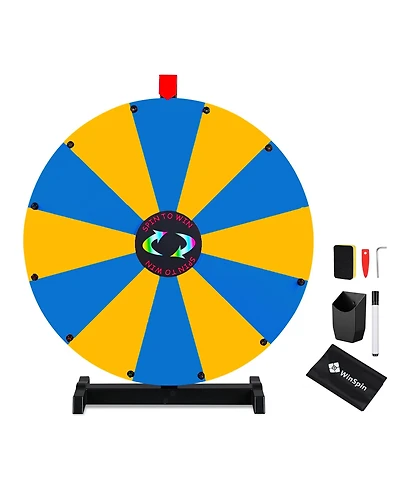 WinSpin 24" Pop Up Display Tabletop Prize Wheel and Trade Show Display Spinning Wheel 12 Slots for Outdoor Booths Exhibition Events