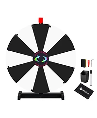 WinSpin 24" Pop Up Display Tabletop Prize Wheel Black and Trade Show Display Spinning Wheel 12 Slots for Outdoor Booths Exhibition Events