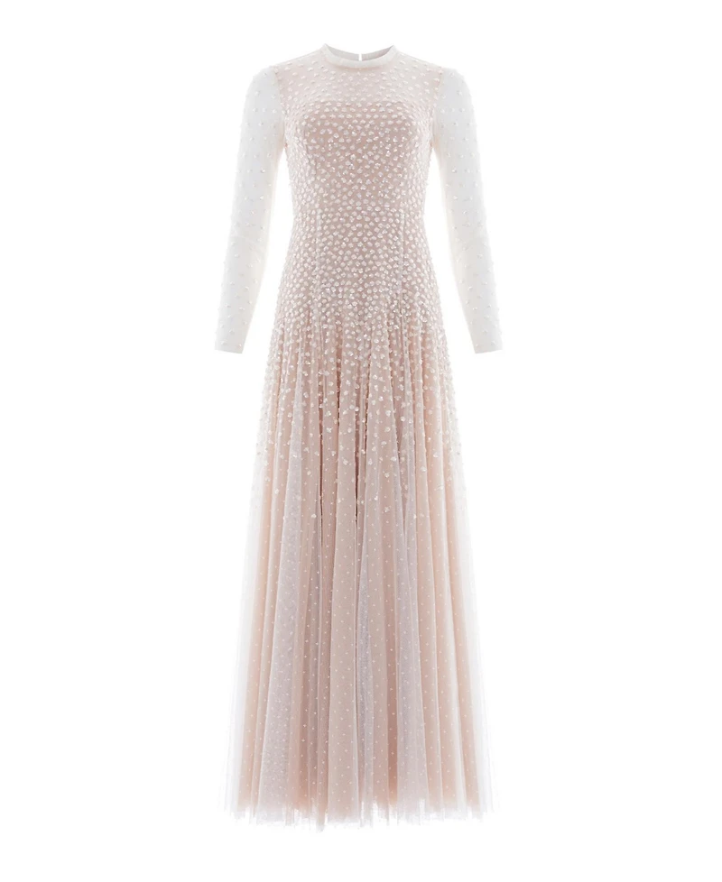 Needle & Thread Women's Sequin Cascade Round Neck Gown