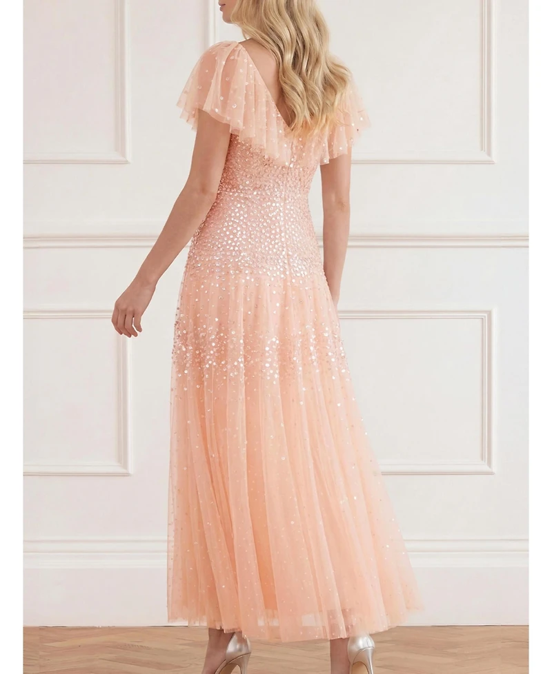 Needle & Thread Women's Sunrise Sequin V-neck Ankle Gown