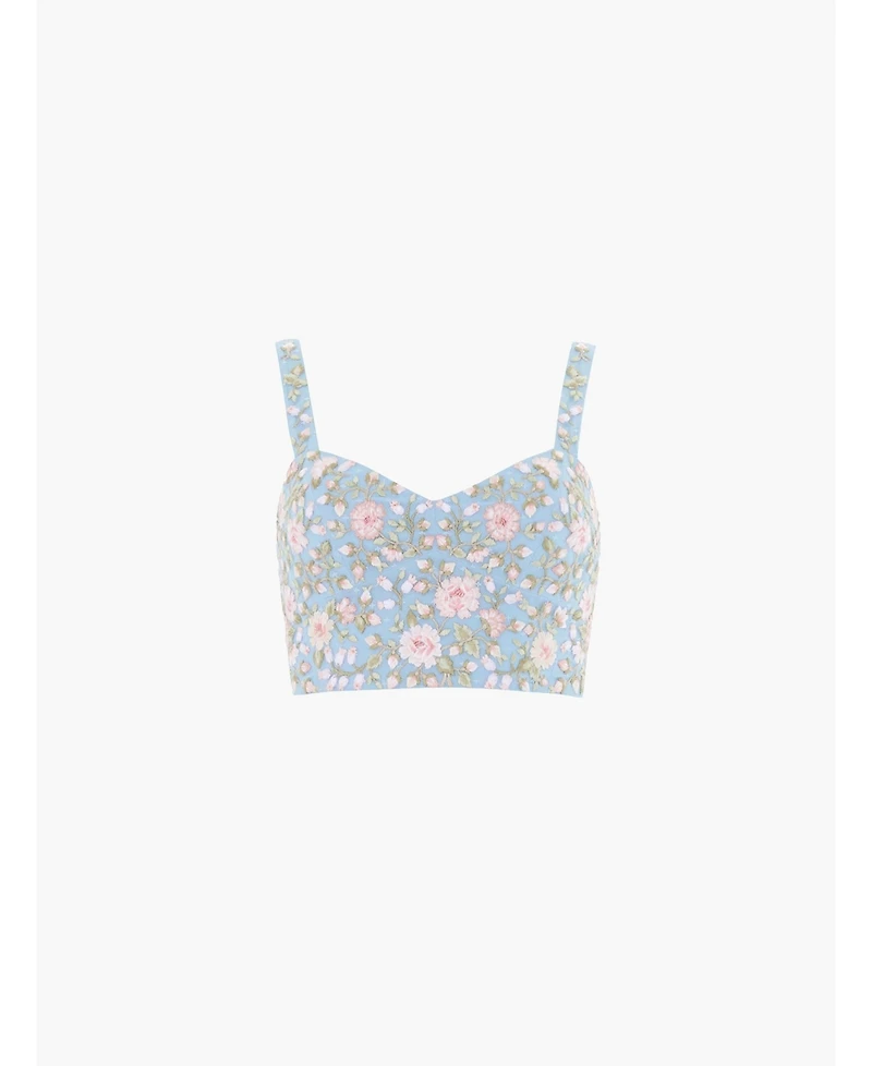 Needle & Thread Women's Eden Rose Sweetheart Crop Top
