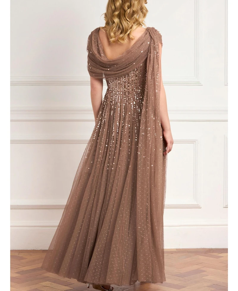 Needle & Thread Women's Moonlight Sequin Draped Gown