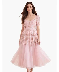 Needle & Thread Women's Wisteria Sweetheart Short Sleeve Dress