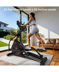 Fed Fitness EM3 Ultra Commercial Grade Front Drive Elliptical Machine 12 Degree Incline 32 Resistance Levels Heavy Duty for Home and Gym