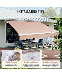 Vevor Patio Awning Retractable Awning Sunshade Shelter with Crank Handle