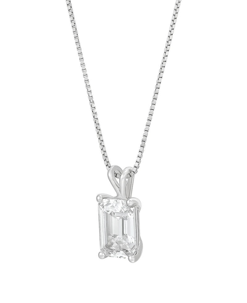 Macy's Igi Certified Lab-Grown Diamond Solitaire Pendant Necklace (1 ct. t.w.) in 14k White Gold