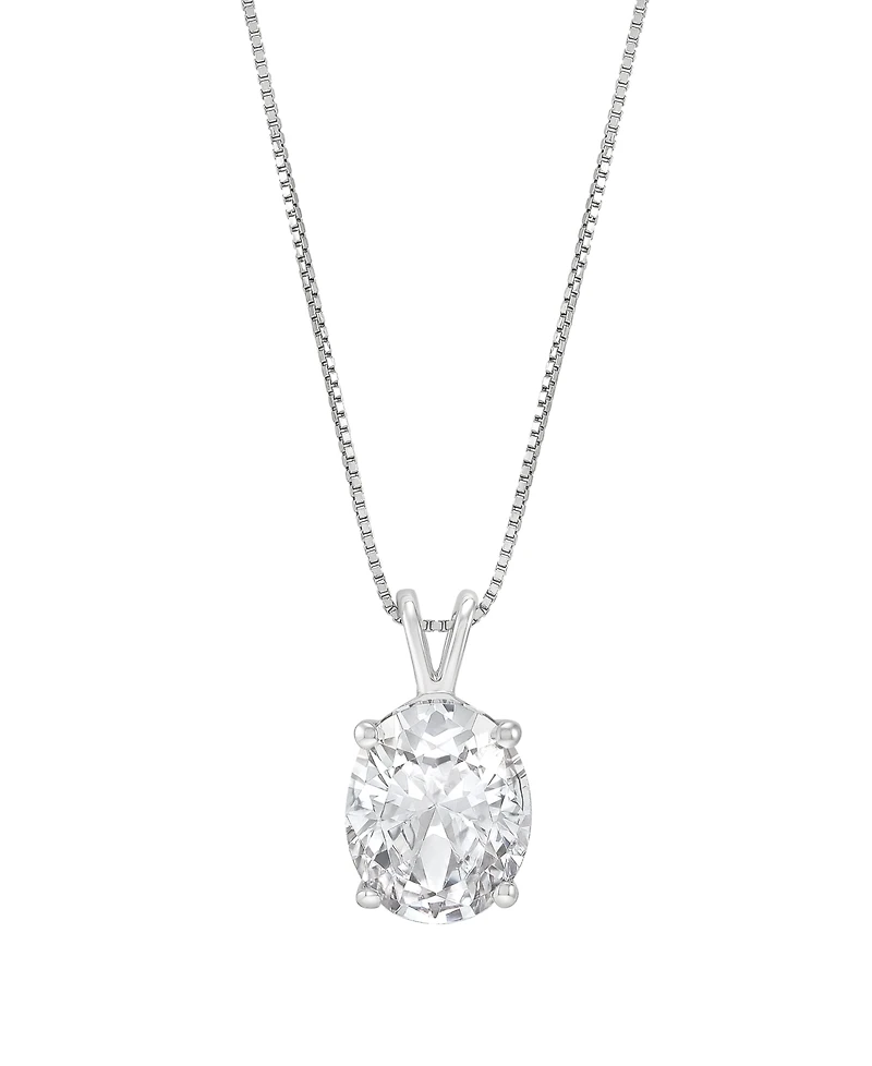 Macy's Igi Certified Lab-Grown Diamond Solitaire Pendant Necklace (2 ct. t.w.) in 14k White Gold