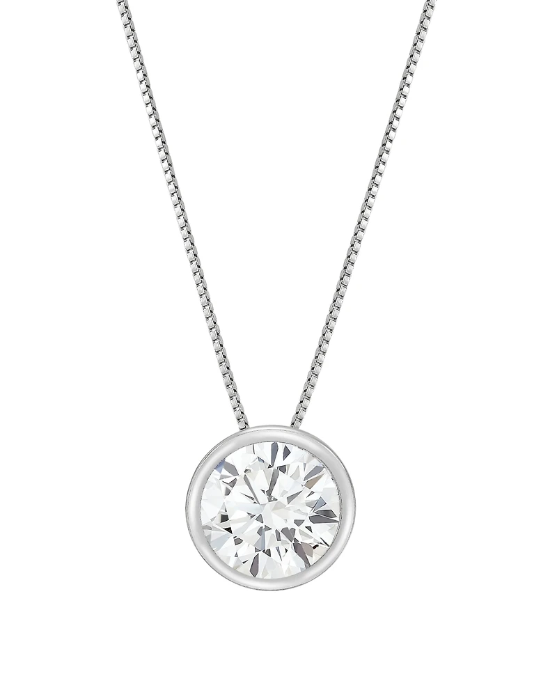 Macy's Igi Certified Lab-Grown Diamond Solitaire Pendant Necklace (2 ct. t.w.) in 14k White Gold