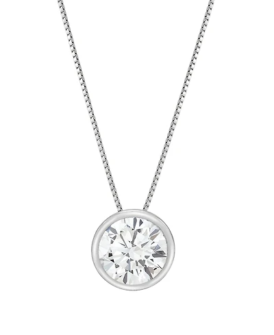 Macy's Igi Certified Lab-Grown Diamond Solitaire Pendant Necklace (2 ct. t.w.) in 14k White Gold