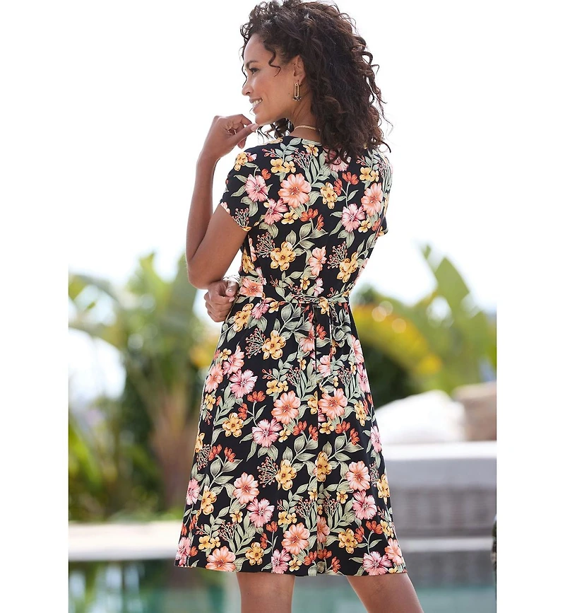 Lascana Women's Floral Short Sleeve Dress