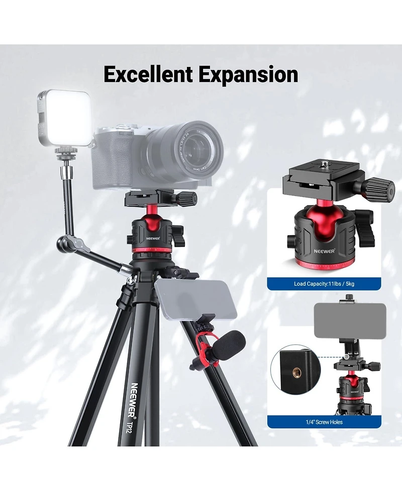 Neewer TP12 Adjustable Phone-Holder Tripod for select iPhone models