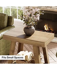 Tribesigns 2-Tier Wooden End Table Set of 2, Farmhouse Style, Rustic Grey, Small Sofa Side Table with Storage, Slim Nightstand