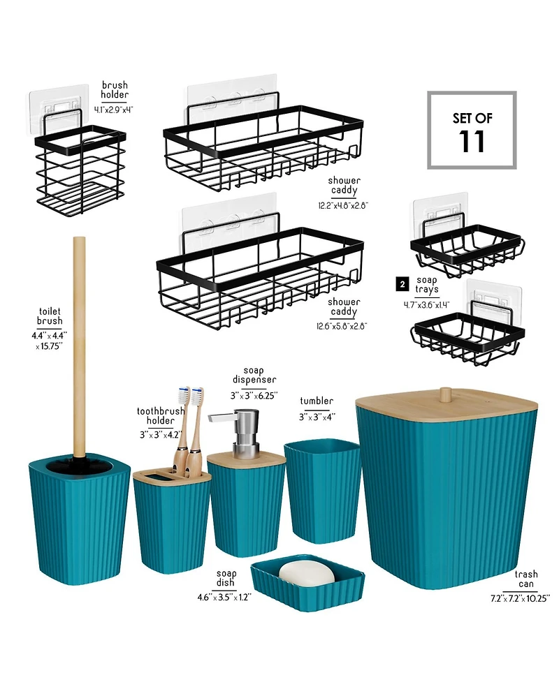 Modern Complete Bathroom Decor and Shower Caddy Set