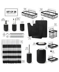 Clara Clark Piece Complete Bathroom Set with Bath rugs and Shower Caddy