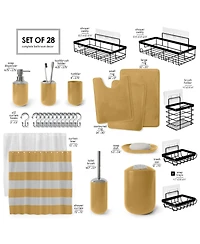 Clara Clark Piece Complete Bathroom Set with Bath rugs and Shower Caddy