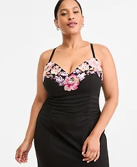 Emerald Sundae Plus Scuba Body-Con Sequined Embroidery Gown