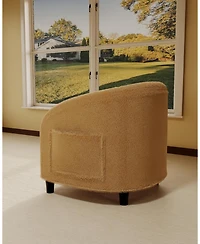 gaomon Accent Barrel Chair Boucle Club Chair Furry Sherpa Armchair Suitable for Living Room Bedroom Reception Room Office