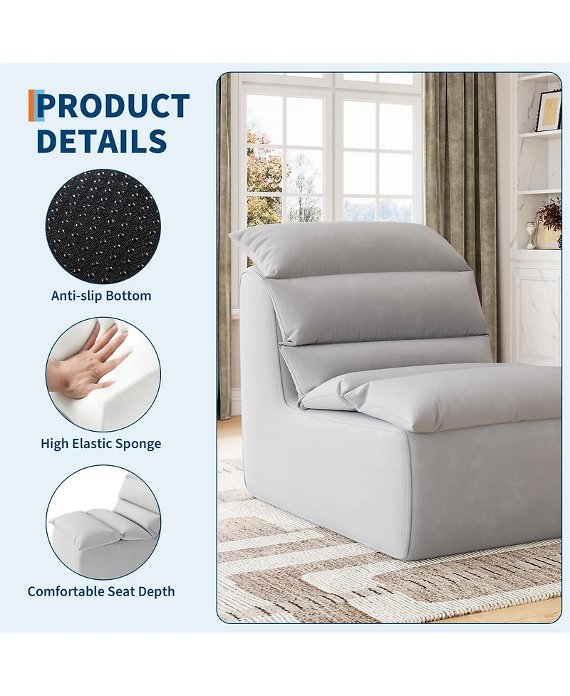 homfan Bean Bag Chair, Lazy Floor Couch with High-Resilience Foam, Beanbag Chairs for Adults, Fireside Sofa for Reading Gaming Living Room