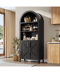 gaomon 5-Tier Open Display Shelf with Nice Texture, Farmhouse Storage Cabinet for Kitchen