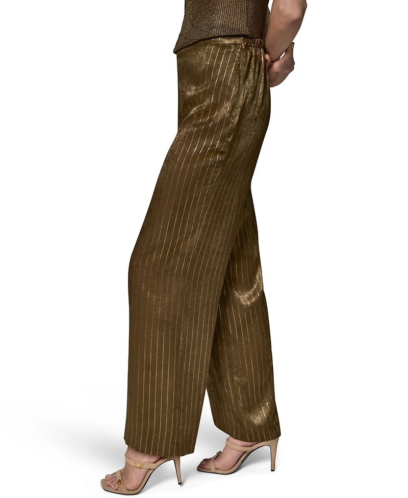Donna Karan New York Women's Pinstripe Satin Pull-On Pants