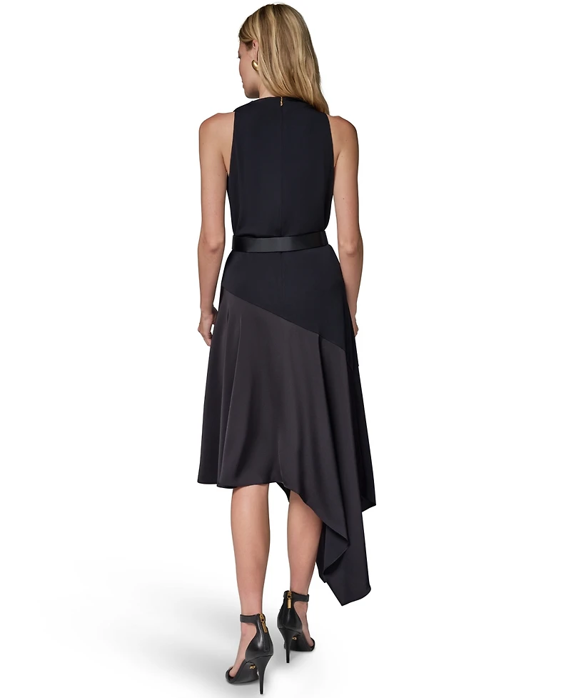 Donna Karan New York Women's Jersey High-Low Fit & Flare Dress