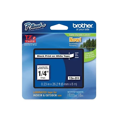 Brother P-Touch Standard Adhesive Laminated Labeling Tape