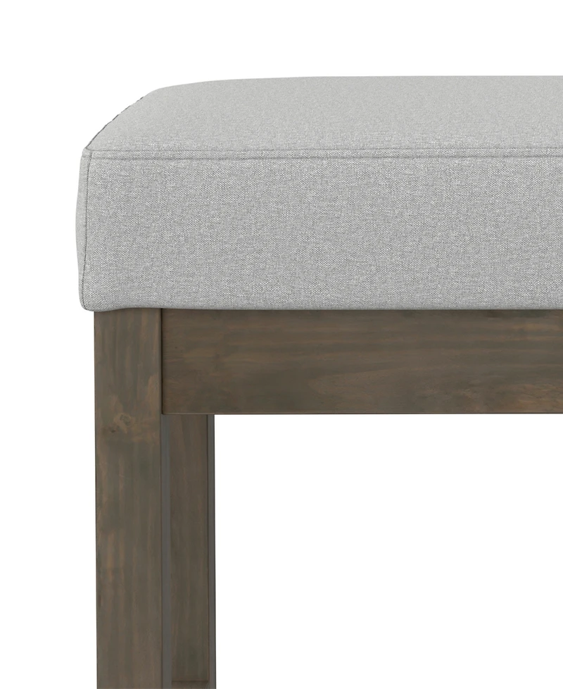 Simpli Home Milltown 18.3" Wood Footstool Small Ottoman Bench