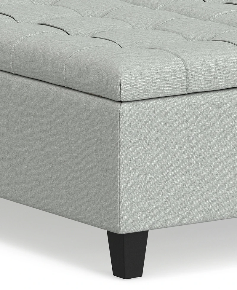 Simpli Home Harrison 16.5" Wood Storage Coffee Table Ottoman