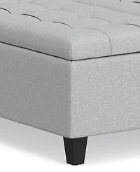 Simpli Home Harrison 16.5" Wood Storage Coffee Table Ottoman