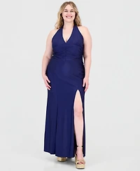Emerald Sundae Plus Halter Bodycon Maxi Dress