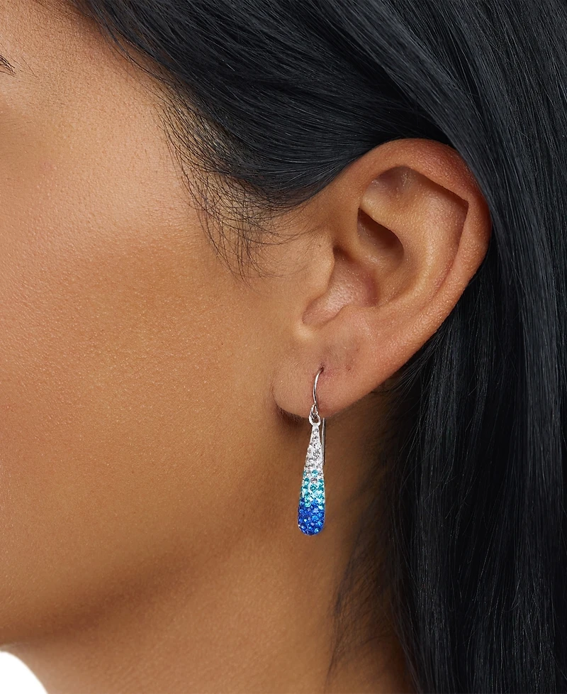 Macy's Crystal Pave Gradation Teardrop Drop Earrings