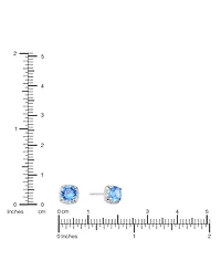 Macy's 6mm Round Crystal with Cubic Zirconia Halo Stud Earrings