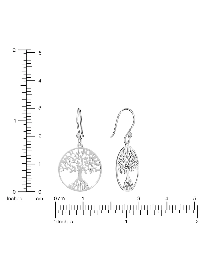 Macy's Laser Cut Tree of Life Circle Drop Earrings