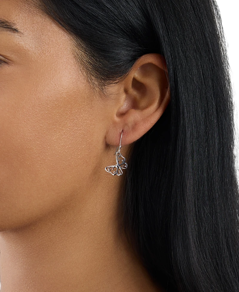 Macy's Laser Cut Butterfly Drop Earrings