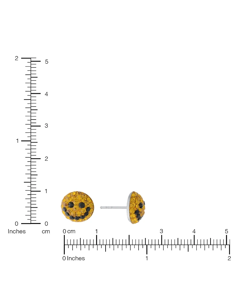 Macy's Crystal Pave Smiley Face Stud Earrings
