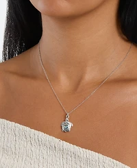 Macy's Abalone Oxidized Filigree Turtle 18" Pendant Necklace