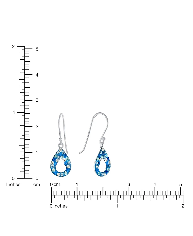 Macy's Crystal Pave Blue Multi Open Teardrop Earrings
