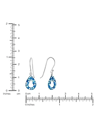 Macy's Crystal Pave Blue Multi Open Teardrop Earrings