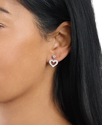 Macy's Crystal Pave Open Heart Dangle Earrings