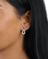 Macy's Crystal Pave Open Teardrop Earrings