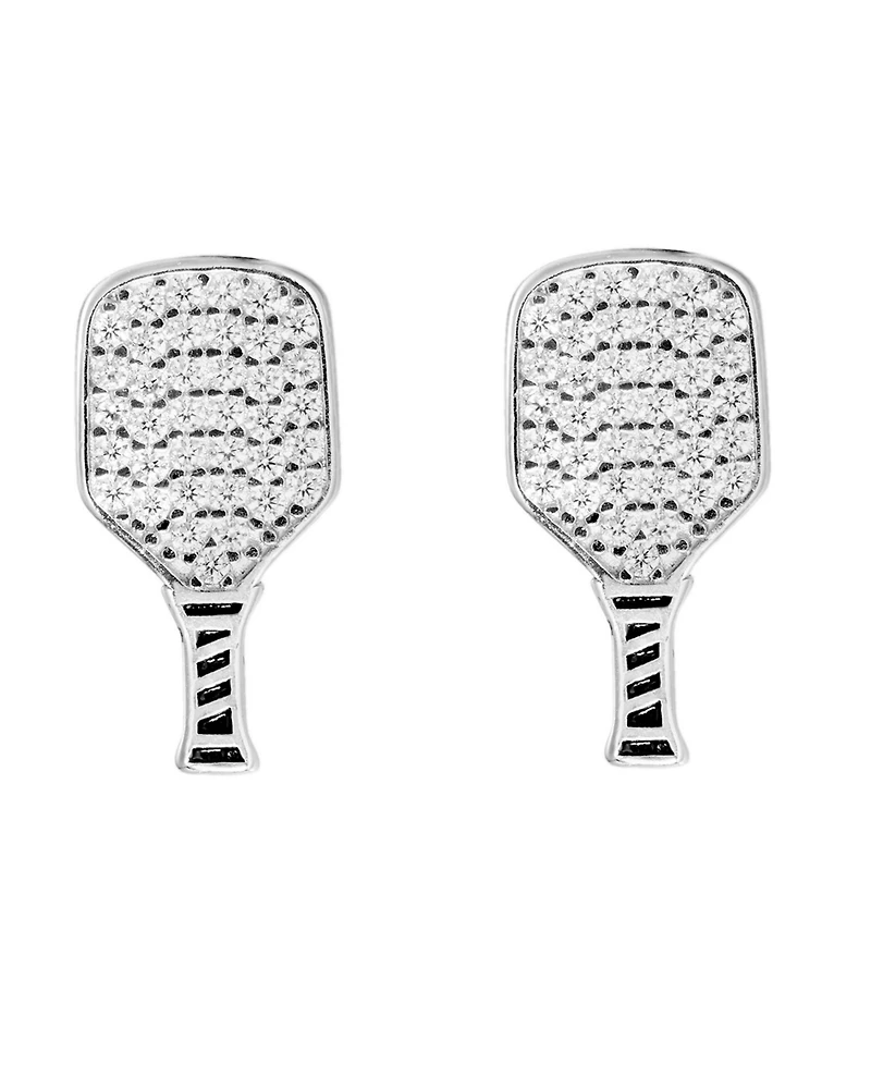 Macy's Cubic Zirconia Pickleball Paddle Stud Earrings