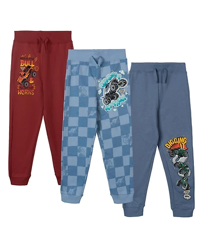 Monster Jam Boys'(5-12) Fleece Jogger Pants Multipack