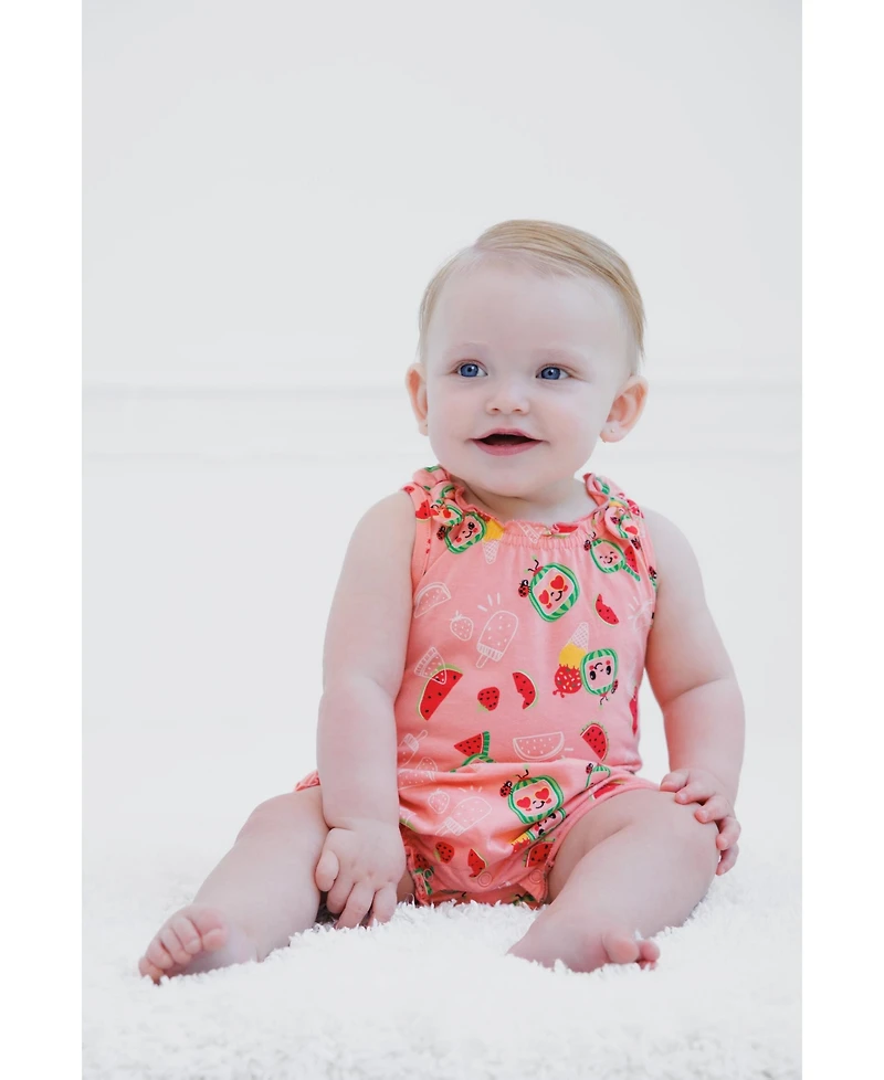 Cocomelon Baby Girls' ( new born to 24 M ) Sleeveless Bubble Romper