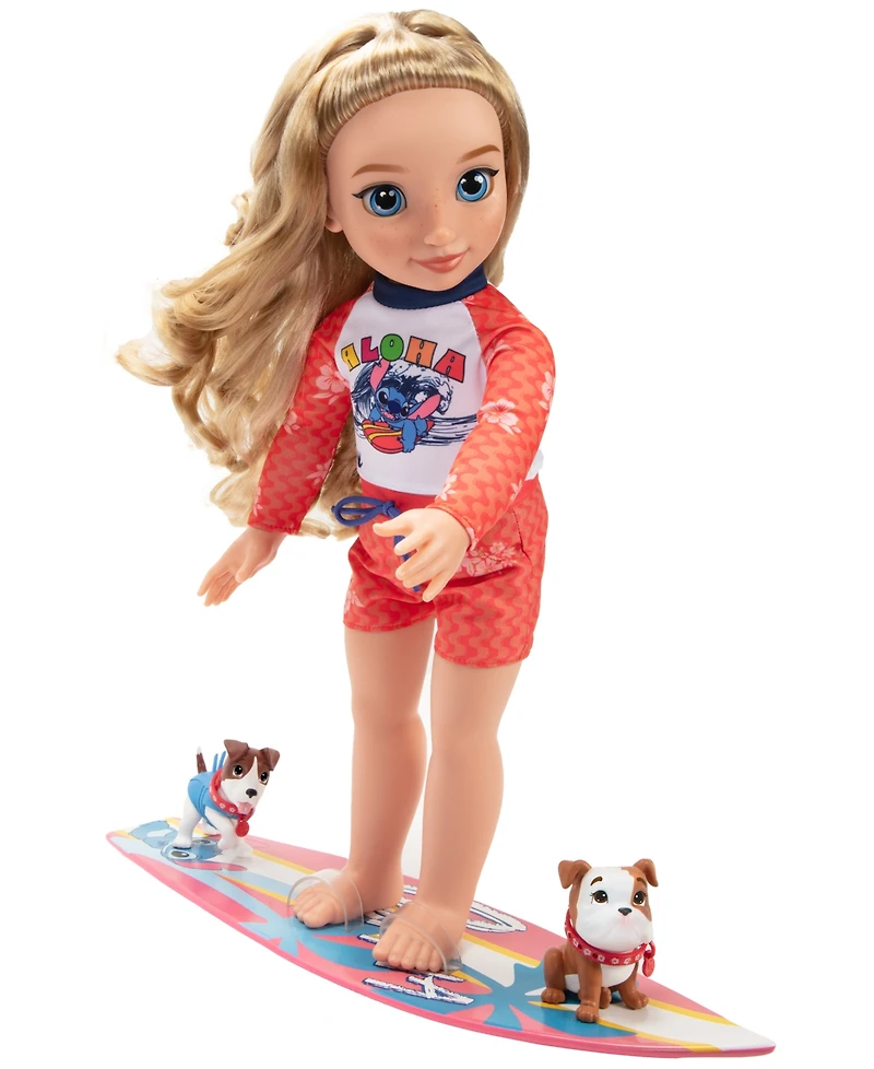Disney Princess Lilo & Stitch-Inspired 18" Beach Fashion Doll with Two Puppies, Ages 6+
