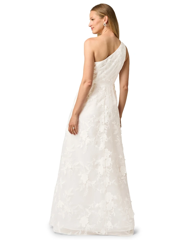 Adrianna Papell Women's Embroidered Ruffle Gown