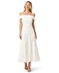 Adrianna Papell Women's Off-the-Shoulder Midi Dress