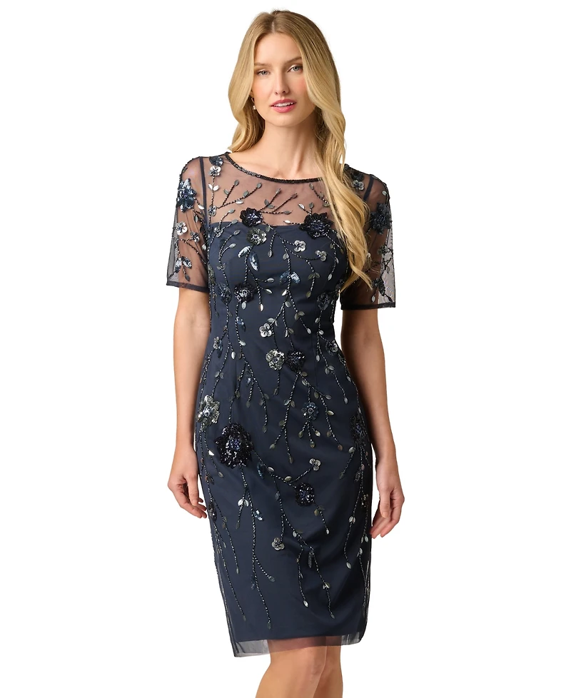 Adrianna Papell Women's Short-Sleeve Dress